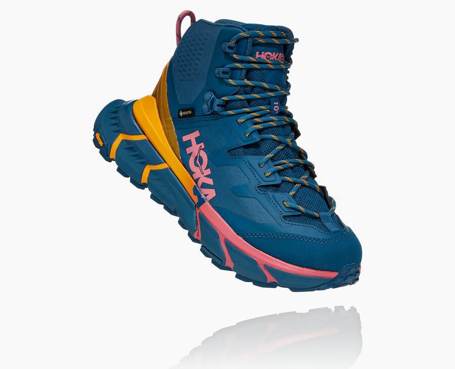 Botas De Montaña Hoka One One Mujer - Tennine Hike Gore-Tex - Azules - GEV216548